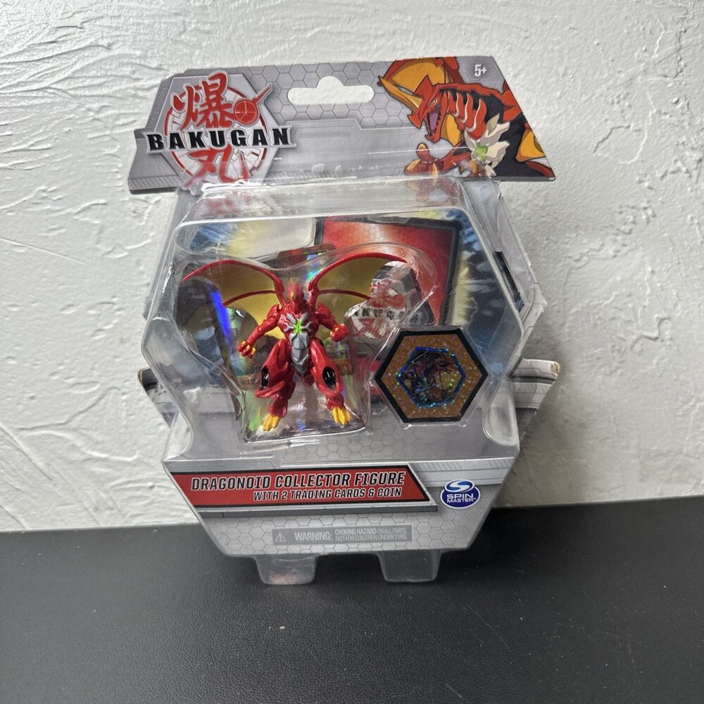 Bakugan Dragonoid Collector Figure with 2 Trading Cards & Coin (Red) Brand New